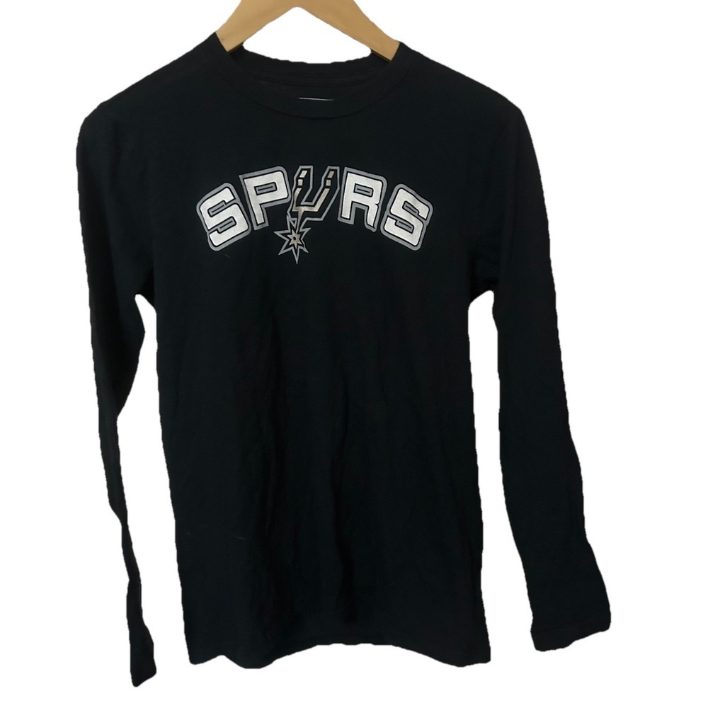 San Antonio Spurs 2-Sided Licensed Youth Long Sleeve T-Shirt Black L (14/16)